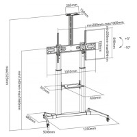 Sbox FS-3610 Floor Ultra-Large LED TV Stand 60-100" 100kg