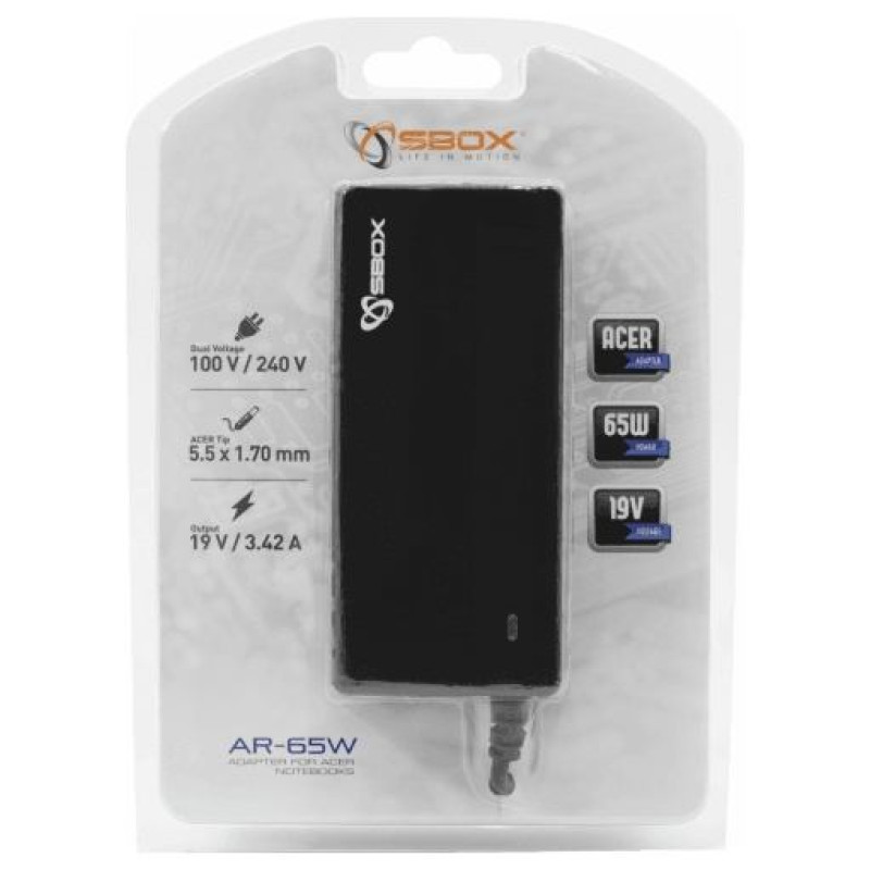 Sbox Adapter for Acer Notebooks AR-65W