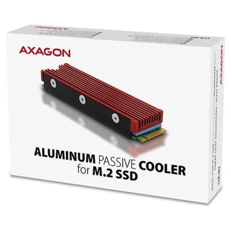 Axagon CLR-M2 passive - M.2 SSD, 80mm SSD, ALU body, silicone thermal pads