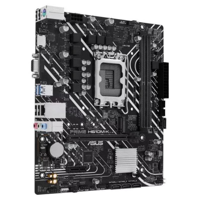 Asus Mainboard|ASUS|Intel H610|LGA1700|Micro-ATX|Memory DDR5|Memory slots 2|1xPCI-Express 3.0 1x|1xPCI-Express 4.0 16x|1xM.2|1x15pin D-sub|1xHDMI|4xUSB 2.0|2xUSB 3.2|1xPS/2|1xRJ45|3xAudio port|PRIMEH610M-K