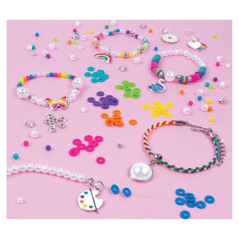 Make It Real DIY Rotaslietu komplekts Varavīksnes un pērles