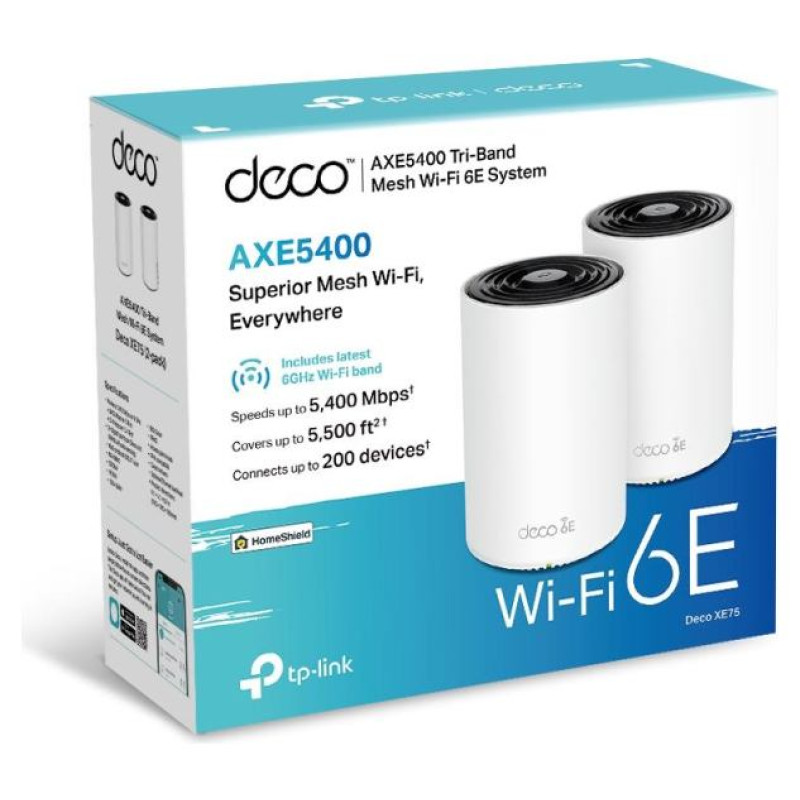Tp-Link Wireless Router|TP-LINK|Wireless Access Point / Router|3-pack|5400 Mbps|Mesh|Wi-Fi 6e|3x10/100/1000M|Number of antennas 4|DECOXE75(3-PACK)