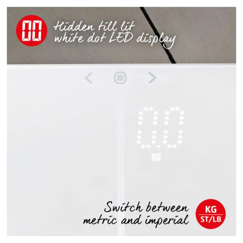 Salter 9164 WH3RJLEU16 Ghost Compact Analyser Scale, White