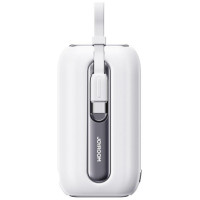 Joyroom mini powerbank 10000mAh Colorful Series 22.5W with 2 built-in USB C and Lightning cables white (JR-L012)