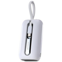 Joyroom mini powerbank 10000mAh Colorful Series 22.5W with 2 built-in USB C and Lightning cables white (JR-L012)