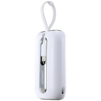 Joyroom mini powerbank 10000mAh Colorful Series 22.5W with 2 built-in USB C and Lightning cables white (JR-L012)