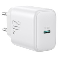 Joyroom JR-TCF20 USB-C PD 20W network charger - white + USB-C / Lightning cable 1m
