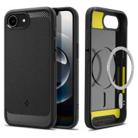 Spigen Rugged Armor MagSafe case for iPhone 16e - black