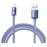 Baseus Crystal Shine Series cable USB cable for fast charging and data transfer USB Type A - Lightning 2.4A 2m purple (CAJY000105)