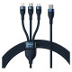 Baseus Flash Series II cable USB Type C / USB Type A - USB Type C / Lightning / micro USB 100 W 1.5 m blue (CASS030203)