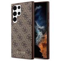 Guess GUHCS23LG4GFBR S23 Ultra S918 brown/brown hard case 4G Metal Gold Logo