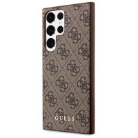 Guess GUHCS23LG4GFBR S23 Ultra S918 brown/brown hard case 4G Metal Gold Logo