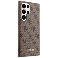 Guess GUHCS23LG4GFBR S23 Ultra S918 brown/brown hard case 4G Metal Gold Logo