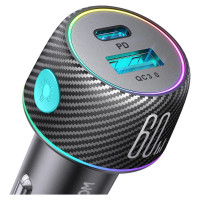 Joyroom 60W USB-C USB-A car charger Joyroom JR-CCN01 - black