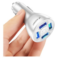 Wozinsky WCCAW 50W 4x USB-A QC car charger - white