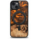 Bewood Wood and resin case for iPhone 15 MagSafe Bewood Unique Orange - orange and black
