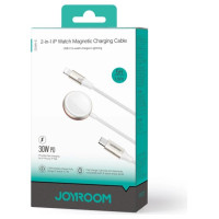 Joyroom 2 in 1 Lightning cable and inductive charger for Apple Watch 1.5m white (S-IW012)