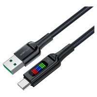 Acefast C7-04 USB-A USB-C 60W 1.2m cable with display - black