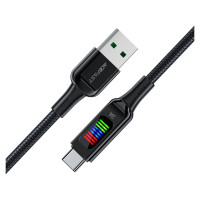 Acefast C7-04 USB-A USB-C 60W 1.2m cable with display - black