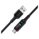 Acefast C7-04 USB-A USB-C 60W 1.2m cable with display - black