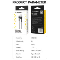 Wozinsky WNBAC1 USB-A / USB-C 2.4A cable 1 m - black