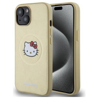 Hello Kitty Leather Kitty Head MagSafe case for iPhone 15 - gold