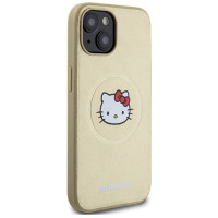 Hello Kitty Leather Kitty Head MagSafe case for iPhone 15 - gold
