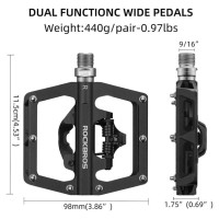 Rockbros PD15-BK Aluminum Alloy Bicycle Pedal Set - Black