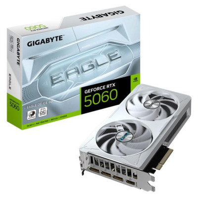 Gigabyte Graphics Card|GIGABYTE|NVIDIA GeForce RTX 5060|8 GB|GDDR7|128 bit|PCIE 5.0 16x|GPU 2550 MHz|Dual Slot Fansink|1xHDMI|3xDisplayPort|GV-N5060EAGLEOCICE-8GD
