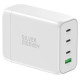 Silver Monkey SMA152 130W GaN charger 3xUSB-C PD USB-A QC 3.0 with detachable power cable - white