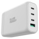 Silver Monkey SMA152 130W GaN charger 3xUSB-C PD USB-A QC 3.0 with detachable power cable - white