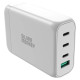 Silver Monkey SMA152 130W GaN charger 3xUSB-C PD USB-A QC 3.0 with detachable power cable - white