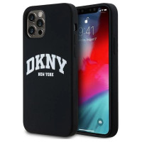 Dkny Liquid Silicone White Printed Logo MagSafe Case for iPhone 12/12 Pro - Black