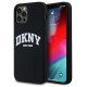 Dkny Liquid Silicone White Printed Logo MagSafe Case for iPhone 12/12 Pro - Black