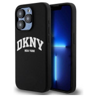 Dkny Liquid Silicone White Printed Logo MagSafe iPhone 15 Pro Case - Black