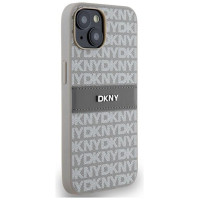Dkny Leather Mono Stripe & Metal Logo case for iPhone 15 / 14 / 13 - beige