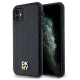 Dkny Leather Monogram Pattern Metal Logo MagSafe Case for iPhone 11 / Xr - Black
