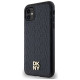 Dkny Leather Monogram Pattern Metal Logo MagSafe Case for iPhone 11 / Xr - Black