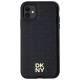 Dkny Leather Monogram Pattern Metal Logo MagSafe Case for iPhone 11 / Xr - Black