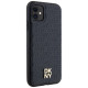 Dkny Leather Monogram Pattern Metal Logo MagSafe Case for iPhone 11 / Xr - Black