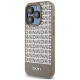 Dkny Leather Printed Pattern Metal Logo MagSafe Case for iPhone 15 Pro - Brown