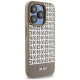Dkny Leather Printed Pattern Metal Logo MagSafe Case for iPhone 15 Pro - Brown