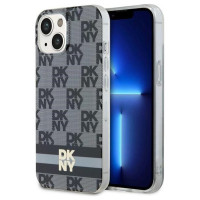 Dkny IML Checkered Mono Pattern & Printed Stripes MagSafe Case for iPhone 15 Plus / 14 Plus - Black