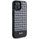 Dkny Leather Printed Pattern Metal Logo MagSafe Case for iPhone 15/14/13 - Black