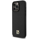 Dkny Leather Monogram Pattern Metal Logo MagSafe Case for iPhone 15 Pro Max - Black