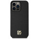 Dkny Leather Monogram Pattern Metal Logo MagSafe Case for iPhone 15 Pro Max - Black