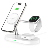 Tech-Protect A12 3in1 MagSafe Inductive Charger for Smartphone/Headphones/Smartwatch - White
