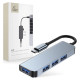 Tech-Protect HUB Tech-Protect V1 4in1 USB-C - 3x USB-A 2.0 / USB-A 3.0 - gray
