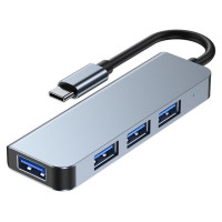 Tech-Protect HUB Tech-Protect V1 4in1 USB-C - 3x USB-A 2.0 / USB-A 3.0 - gray