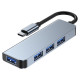 Tech-Protect HUB Tech-Protect V1 4in1 USB-C - 3x USB-A 2.0 / USB-A 3.0 - gray